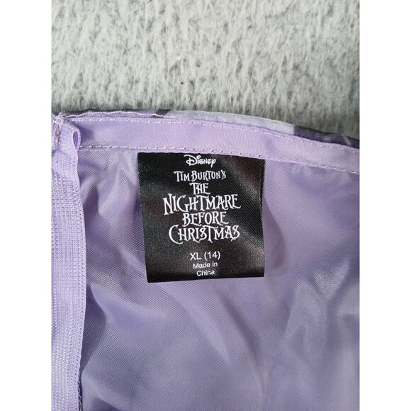 Disney Dress Jack Skellington Girls XL (14) Purple Kids Puff Sleeve Halloween - Picture 2 of 7
